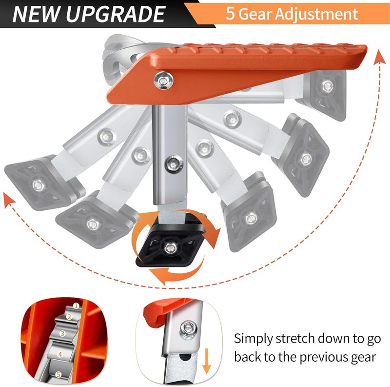 TOOENJOY 5 Angles Universal Car Door Step Door Latch Hook, Foldable Stand Pedal Step Up Easy Access Car Roof, Steel & Rubber Hold up to 400LBS - Image 2